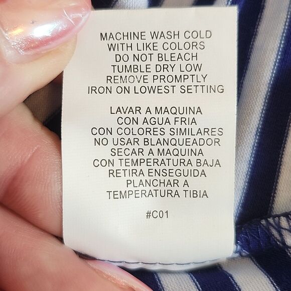 Lily Rose Convertible Maxi Dress/Skirt, Navy & White Stripes, M - Picture 8 of 8